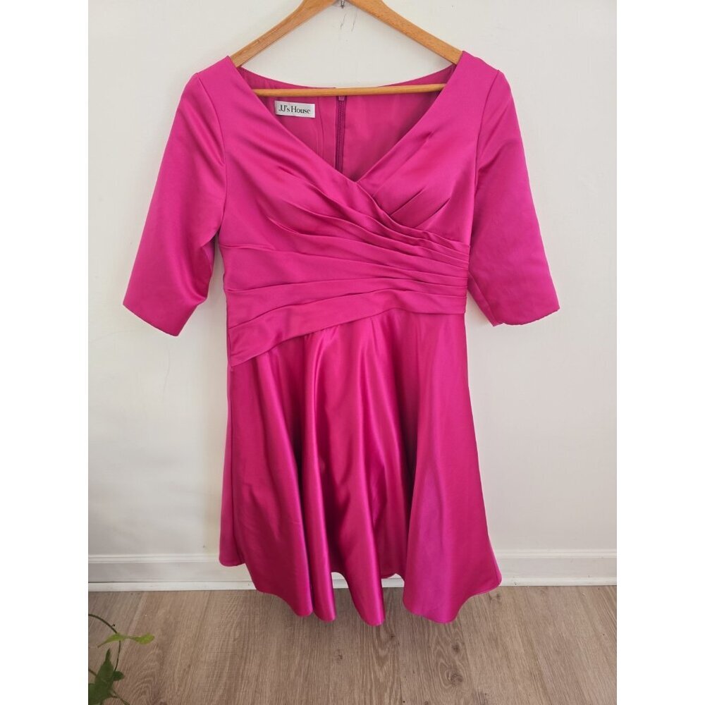JJs House Fuchsia V-Neck Satin 225549 Mother Of The Bride Bridesmaid Dress 16W